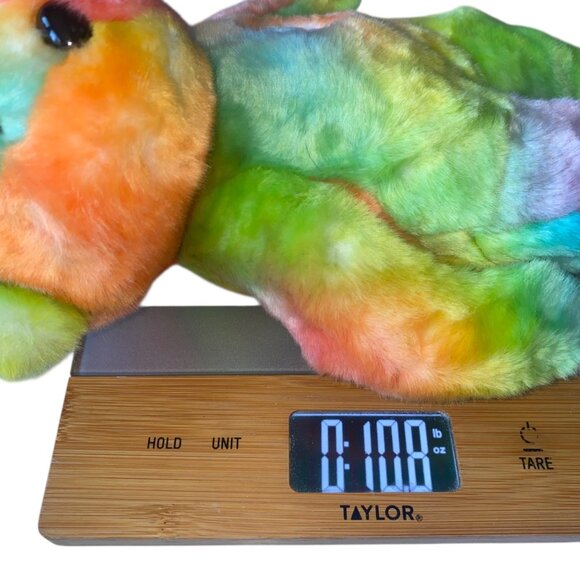 Ty Beanie Buddies Collection Peace Bear Plush 1999 14” Tie Dye Smoke-Free Home - Picture 9 of 13